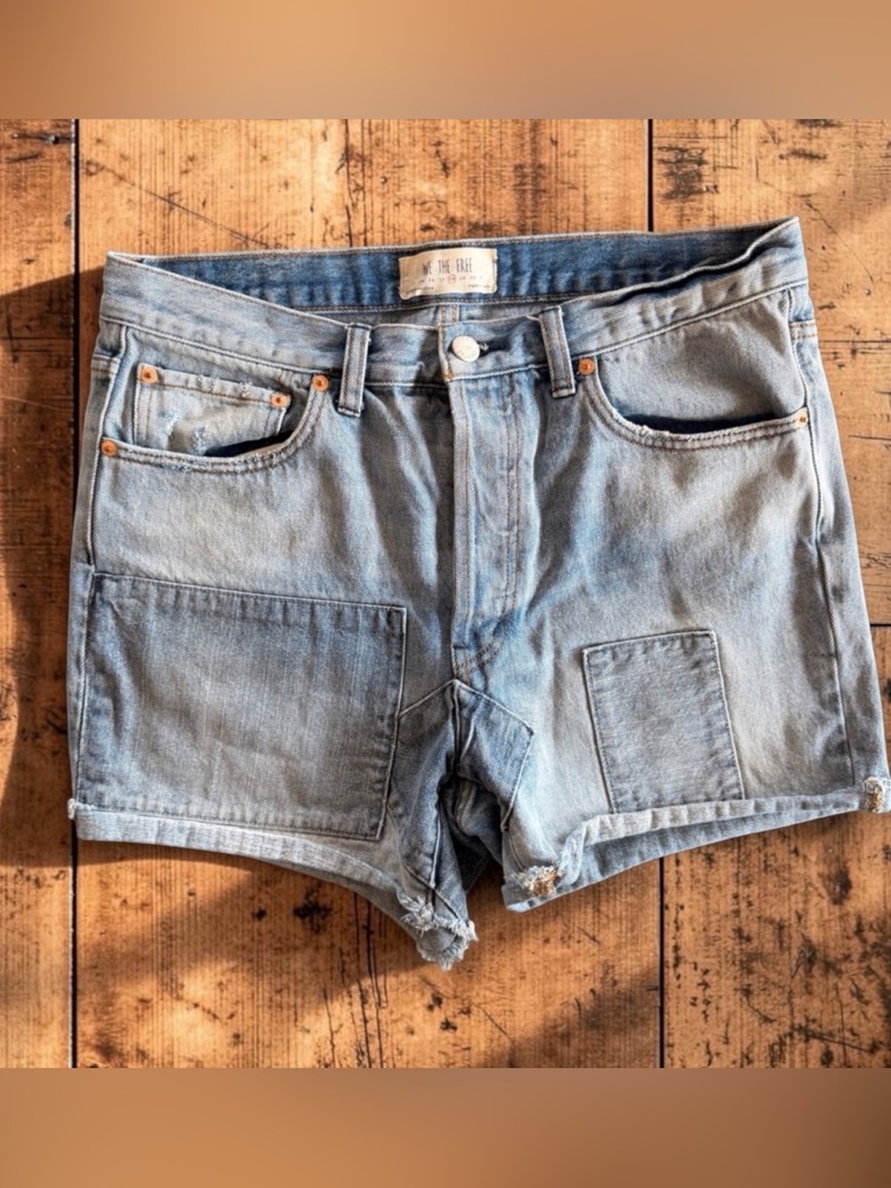 We The Free Light Blue Denim Jean Shorts